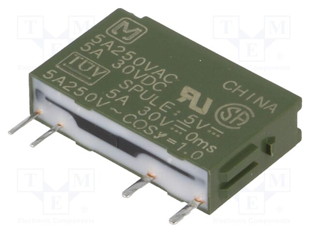 Relay: electromagnetic; SPST-NO; Ucoil: 5VDC; Icontacts max: 5A
