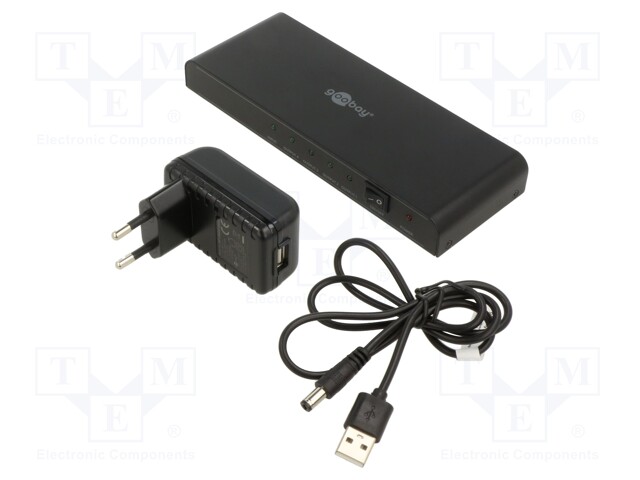 Splitter; HDCP 1.4,HDMI 1.4; black; Input: DC socket,HDMI socket
