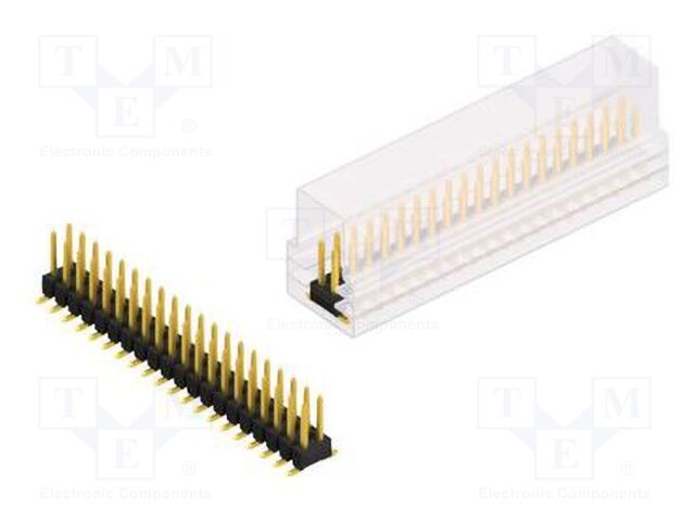 Connector: pin strips; pin header; male; PIN: 40; 2.54mm; SMT; 2x20