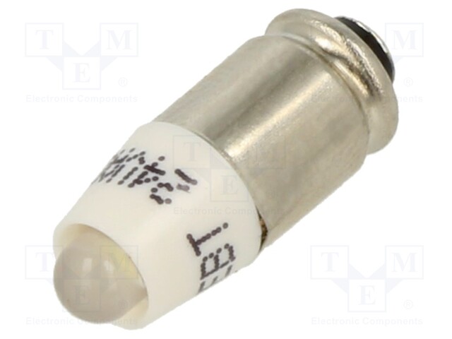 Indicator: LED; S5,7s,T1-3/4; white; plastic; 24VAC; 24VDC; 3mm