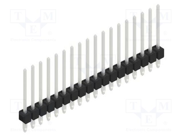 Connector: pin strips; pin header; male; PIN: 18; 2.54mm; THT; 1x18