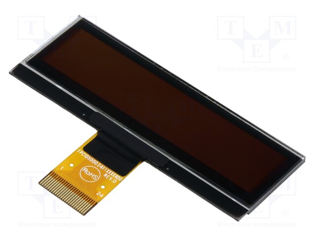 Display: OLED; graphical; 2.2"; 128x32; Dim: 62x24x2.35mm; yellow