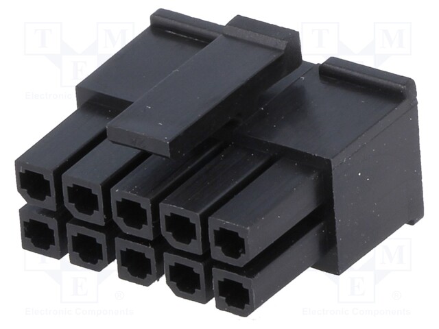 Plug; wire-board; female; 3mm; PIN: 10; w/o contacts; for cable; 5A