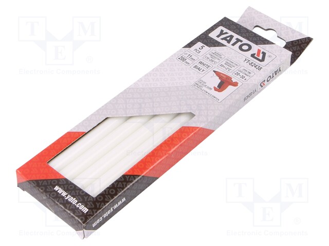 Hot melt glue; Ø: 11.2mm; white; L: 200mm; Bonding: 20÷30s; 5pcs.