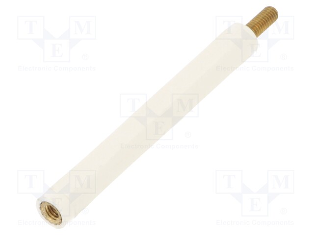 Insulating sleeve; hexagonal; M3; M3; L: 50mm; Spanner: 6mm; UL94V-2