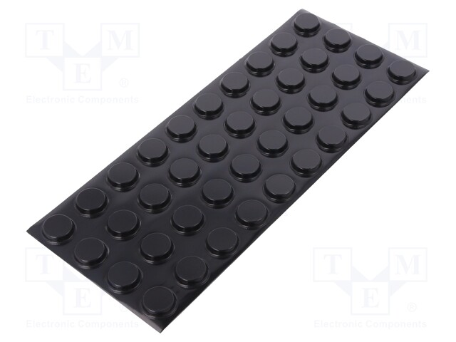 Self-adhesive foot; H: 4.1mm; black; polyurethane; Dim: Ø19.1mm