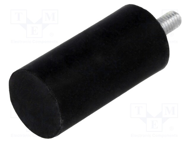 Vibroisolation foot; Ø: 15mm; H: 30mm; Shore hardness: 40±5; 90N