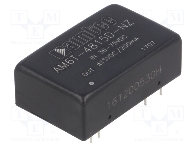Converter: DC/DC; 6W; Uin: 36÷75V; Uout: 15VDC; Uout2: -15VDC; DIP24