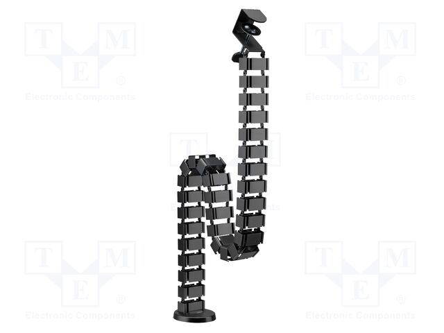 Wiring duct; flexible; black; W: 129mm; L: 1347mm