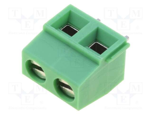 PCB terminal block; angled 90°; 5.08mm; ways: 2; on PCBs; terminal