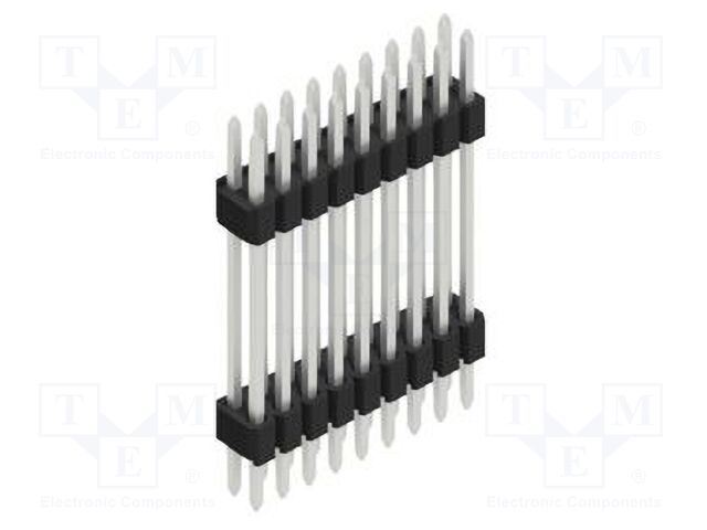Connector: pin strips; pin header; male; PIN: 18; 1.27mm; THT; 2x9