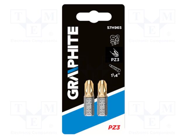 Screwdriver bit; Pozidriv®; PZ3; Overall len: 25mm; 2pcs.