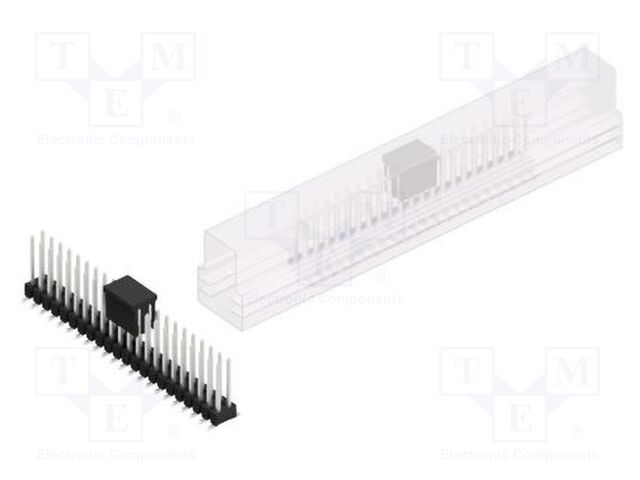 Connector: pin strips; pin header; male; PIN: 44; 2.54mm; SMT; 2x22