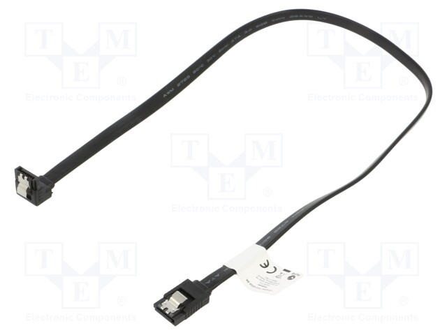 Cable: SATA; SATA plug,SATA plug angled; 0.5m; black; Core: Cu