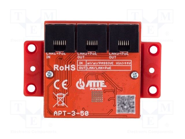 Switch PoE Ethernet; Number of ports: 3; 10Mbps,100Mbps,1Gbps