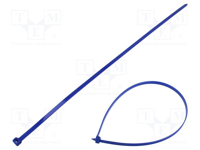 Cable tie; with metal; L: 500mm; W: 7.6mm; polyamide; 540N; blue