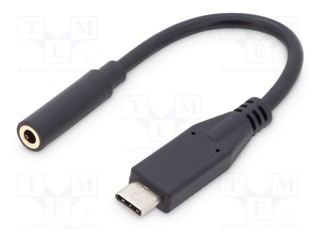 Adapter; USB 3.1; Jack 3.5mm socket,USB C plug; nickel plated