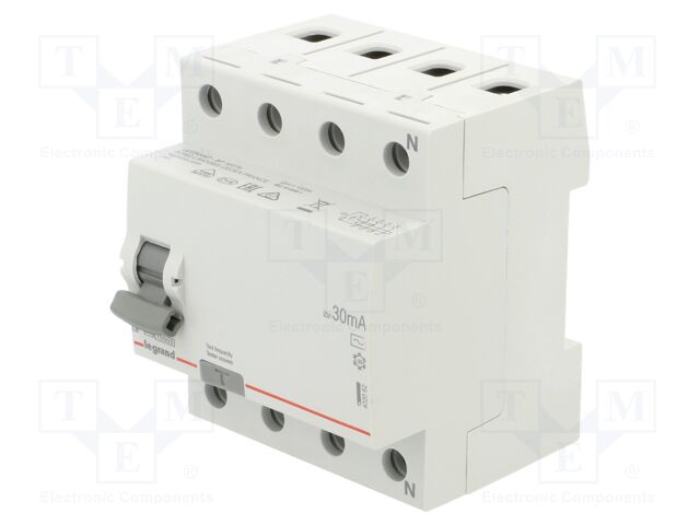 RCD breaker; Inom: 25A; Ires: 30mA; Max surge current: 250A; 400VAC