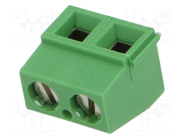 PCB terminal block; angled 90°; 5.08mm; ways: 2; on PCBs; terminal