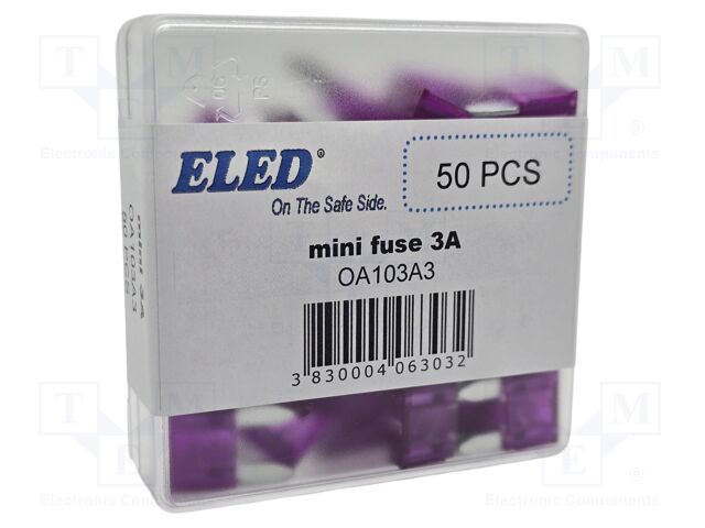 Fuse: fuse; 3A; 32VDC; automotive; 11.1mm