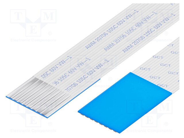 FFC cable; Cores: 8; Cable ph: 1mm; L: 50mm; 60V; Plating: tinned; 1A