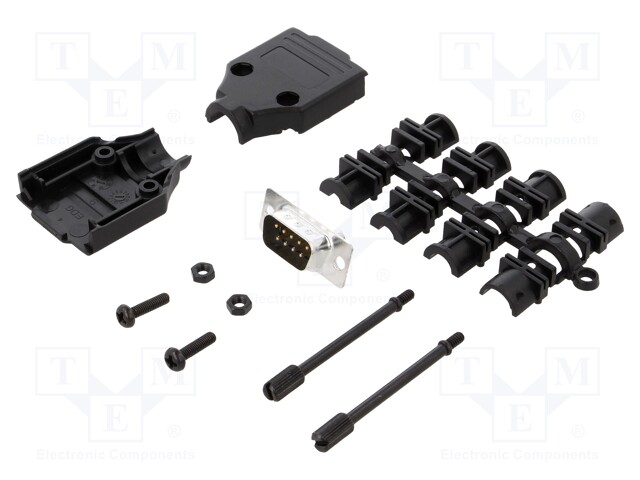 D-Sub; PIN: 9; plug; male; stamped and formed contacts; straight