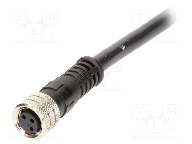 Connector: M8; female; PIN: 3; straight; with lead; plug; 3A; 30V