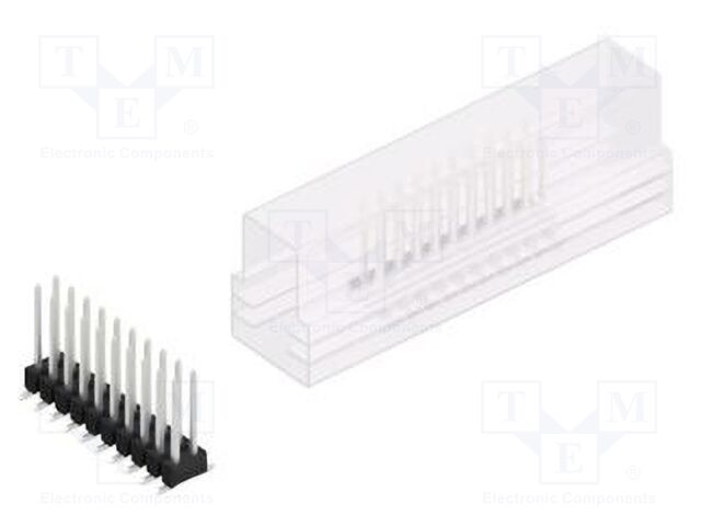 Connector: pin strips; pin header; male; PIN: 20; 2.54mm; SMT; 2x10