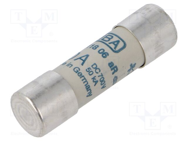 Fuse: fuse; aR; 20A; 700VDC; ceramic,cylindrical; 14x51mm; URZ
