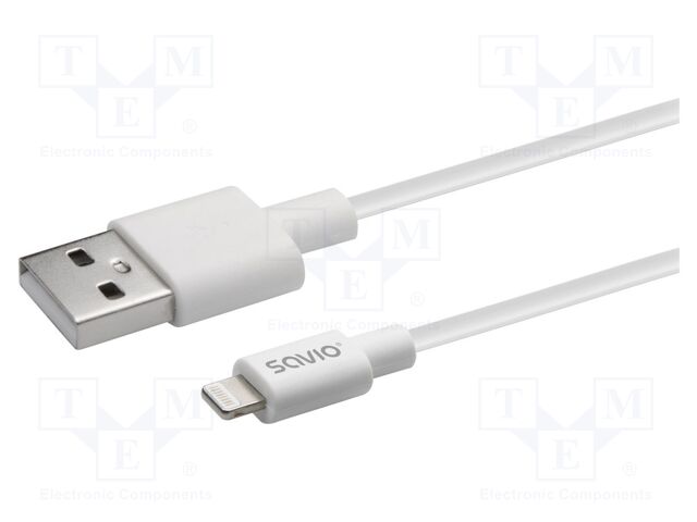 Cable; Apple Lightning plug,USB A plug; 1m; white; 480Mbps; white