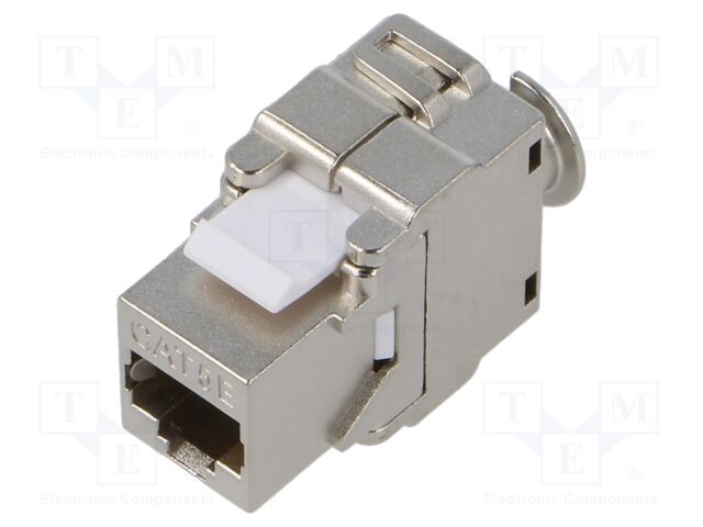 RJ45 module; silver; Cat: 5/5e; on cable; RJ45 socket; -10÷60°C
