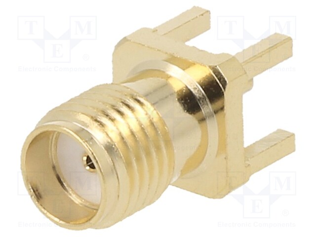 Socket; SMA; female; straight; THT; on PCBs; teflon; gold-plated
