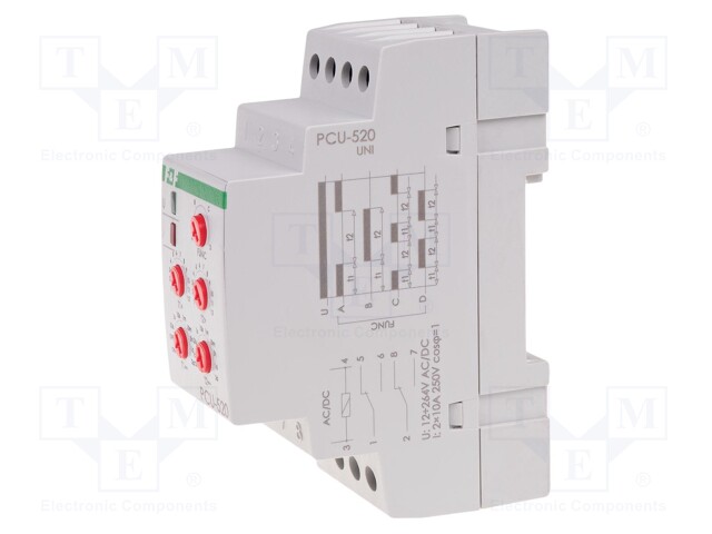 Timer; 0,1s÷24days; DPDT; 250VAC/8A; Usup: 12÷264VAC; 12÷264VDC