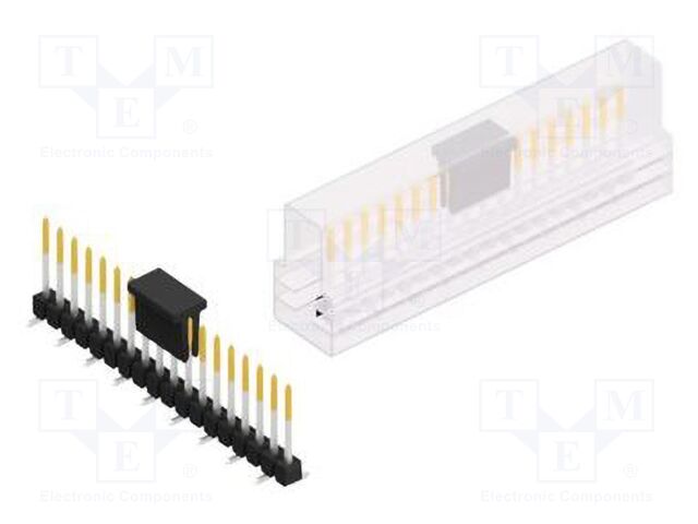 Connector: pin strips; pin header; male; PIN: 18; 2.54mm; SMT; 1x18