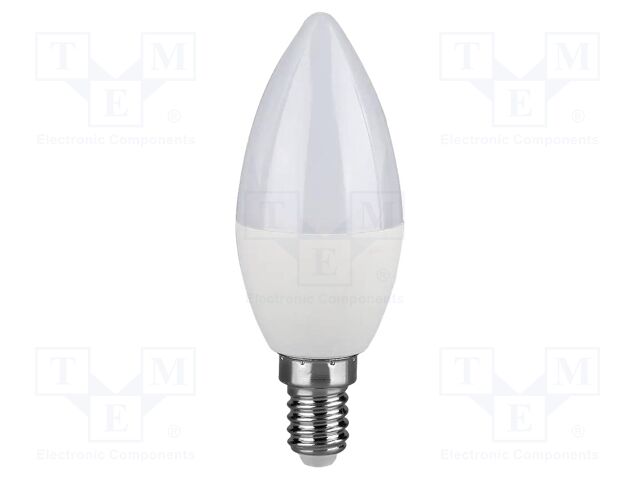 LED lamp; neutral white; E14; 220÷240VAC; 470lm; P: 5.5W; 180°; IP20