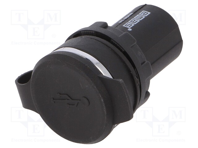 USB socket; 22mm; IP65; on panel; 1m; USB 3.0; Mat: plastic