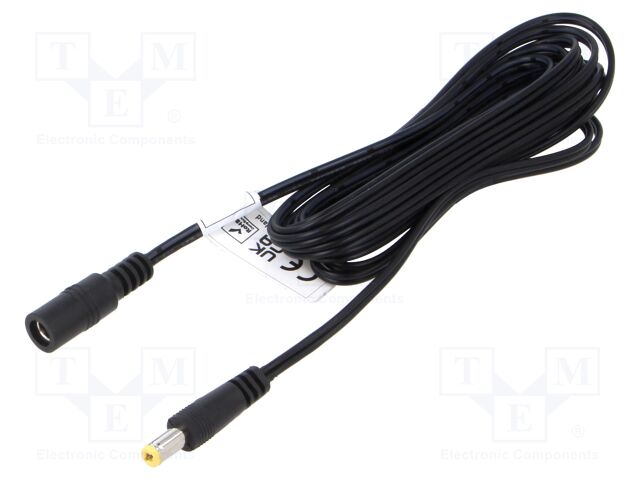 Cable; 2x0.52mm2; DC 5,5/2,1 plug,DC 5,5/2,1 socket; straight