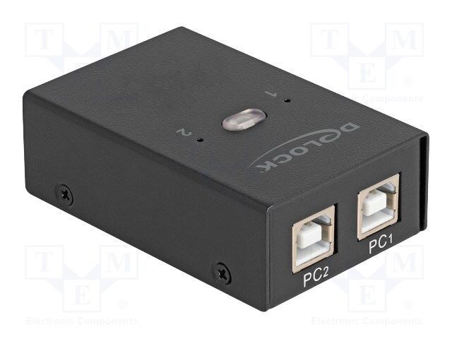 Switch; USB 2.0; black; metal; Input: USB B socket x2
