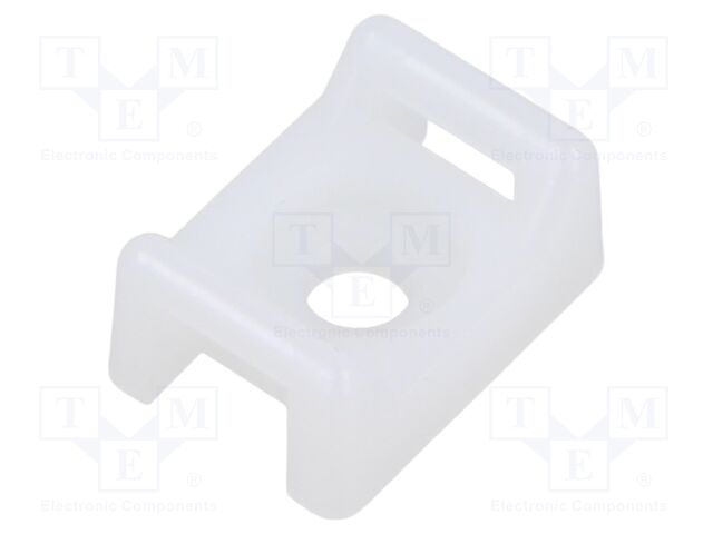 Cable tie holder; polyamide; UL94V-2; natural; Ht: 9.4mm; L: 21.9mm