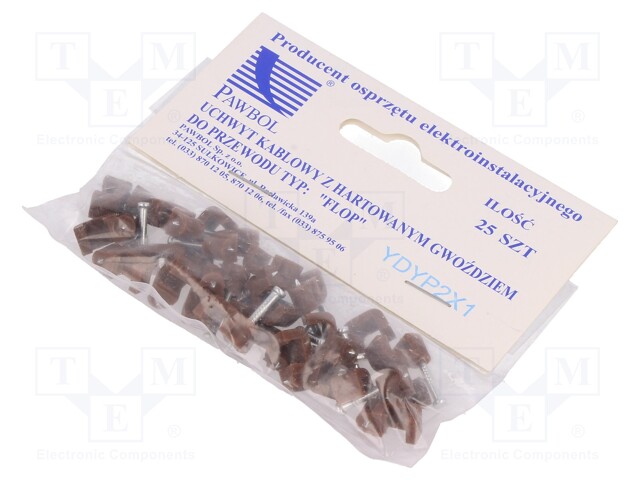 Holder; brown; Application: YDYp 2x1,for flat cable; 25pcs.