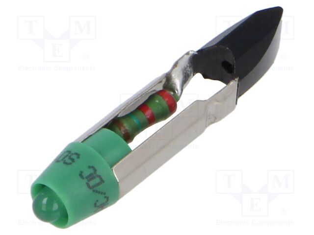 LED lamp; green; T5,5; 24VDC; 24VAC; No.of diodes: 1