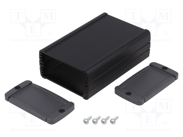 Enclosure: multipurpose; with panel; TEKAL; X: 60mm; Y: 100mm; black