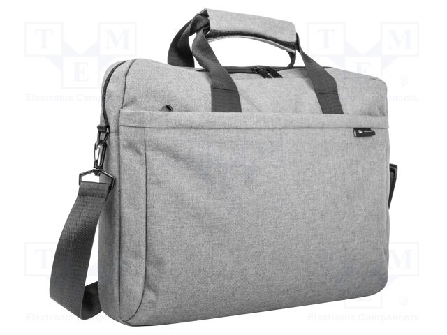 Laptop bag; grey; poliester 600D; Usable dim: 400x40x275mm; 15.6"