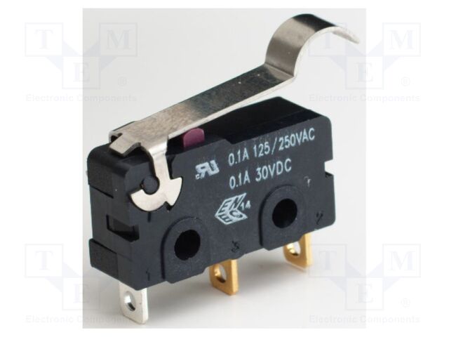 Microswitch SNAP ACTION; with lever; SPDT; 0.1A/125VAC; ON-(ON)