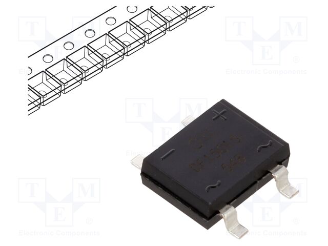 Bridge rectifier: single-phase; Urmax: 100V; If: 1.5A; Ifsm: 50A