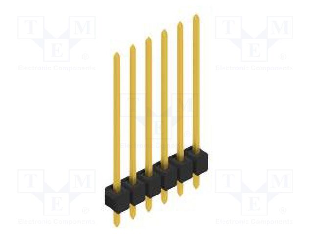 Connector: pin strips; pin header; male; PIN: 6; 2.54mm; THT; 1x6