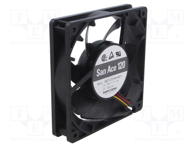Fan: DC; axial; 24VDC; 120x120x25mm; 150m3/h; 40dBA; ball bearing