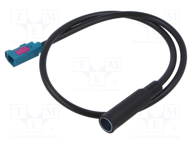 Cable; DIN socket,Fakra socket; black; straight; 0.5m