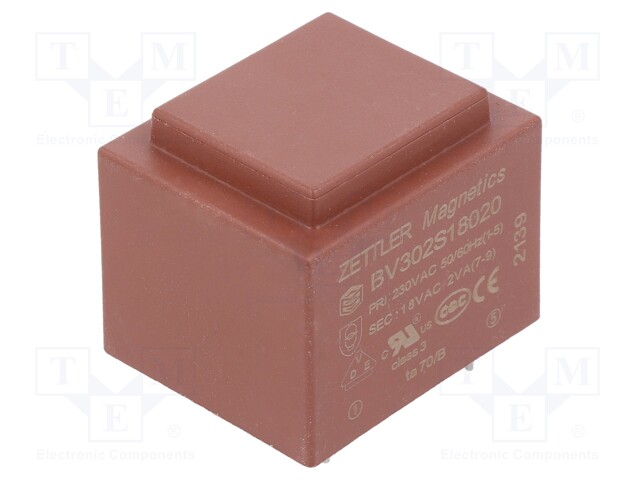Transformer: encapsulated; 230VAC; 18V; Mounting: PCB