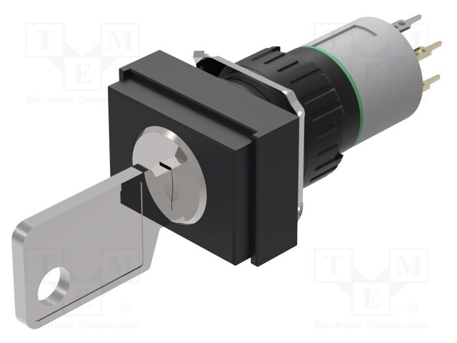 Switch: rotary with key; 16mm; Stabl.pos: 2; NC + NO; Pos: 2; 51